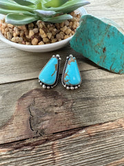 Kingman Turquoise Triangle Earrings