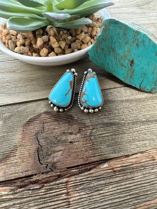 Kingman Turquoise Triangle Earrings