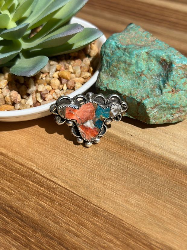 Spiny Turquoise Mix Cow Ring