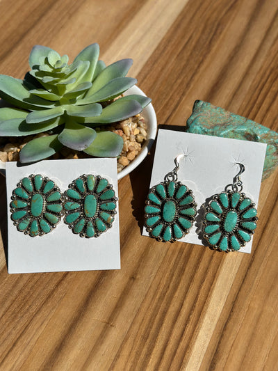Kingman Turquoise Cluster Earrings