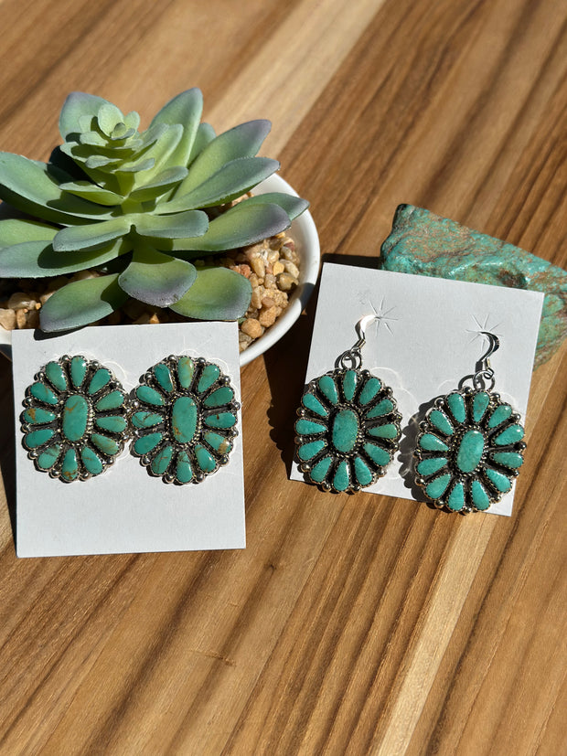 Kingman Turquoise Cluster Earrings