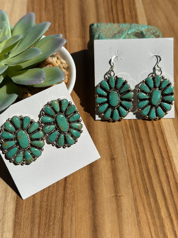 Kingman Turquoise Cluster Earrings