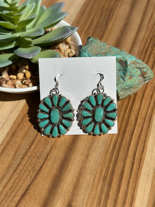 Kingman Turquoise Cluster Earrings