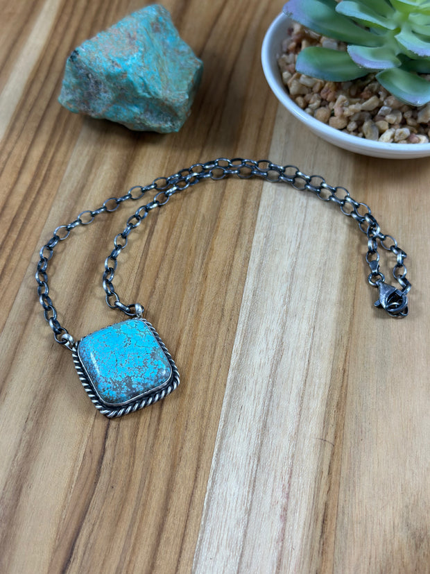 #8 Turquoise Square Necklace