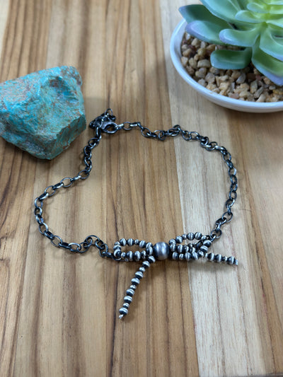Sterling Silver Chain Bow Necklace