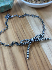 Sterling Silver Chain Bow Necklace