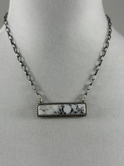White Buffalo Adjustable Bar Necklace