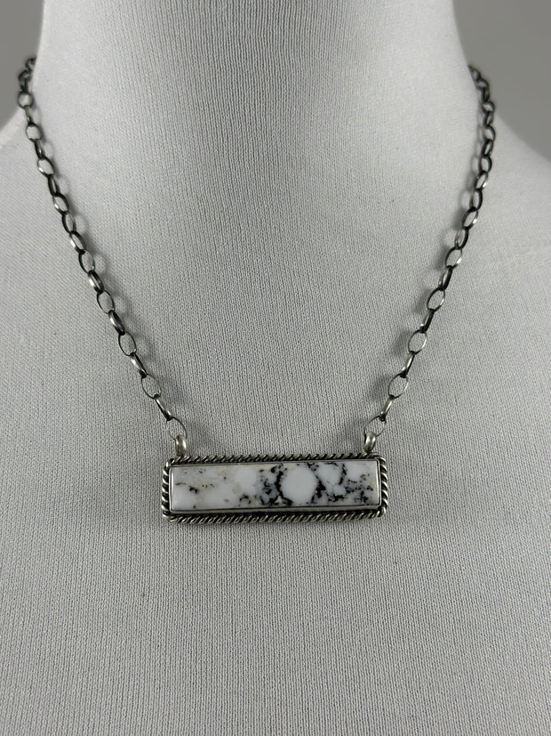 White Buffalo Adjustable Bar Necklace