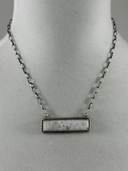 White Buffalo Adjustable Bar Necklace