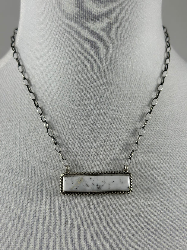 White Buffalo Adjustable Bar Necklace