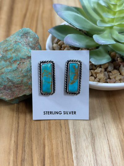 Kingman Turquoise Stud Earrings