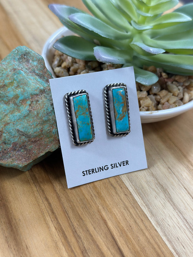 Kingman Turquoise Stud Earrings