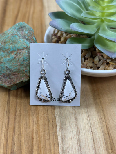 White Buffalo Dangle Earing