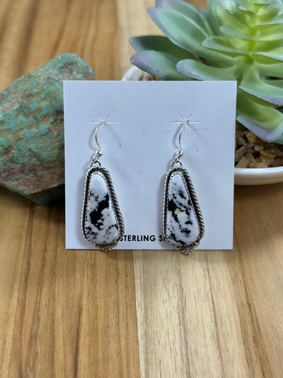 White Buffalo Dangle Earring