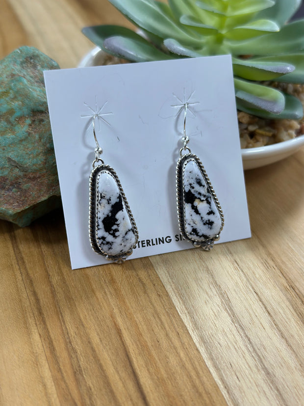 White Buffalo Dangle Earring