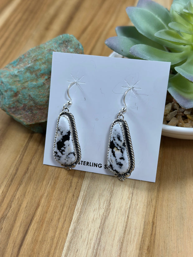 White Buffalo Dangle Earring