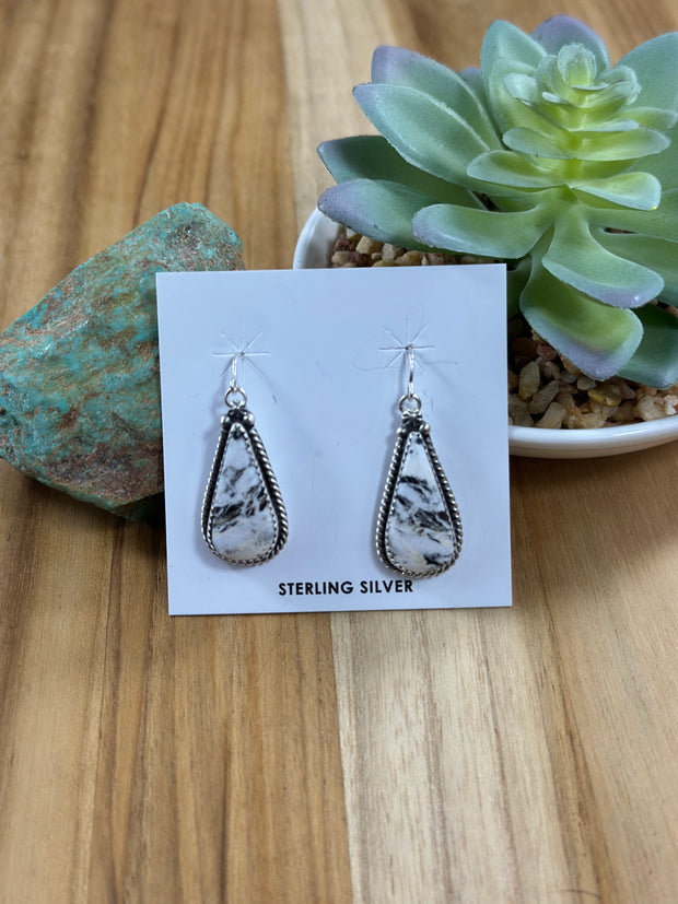 White Buffalo Dangle Earring