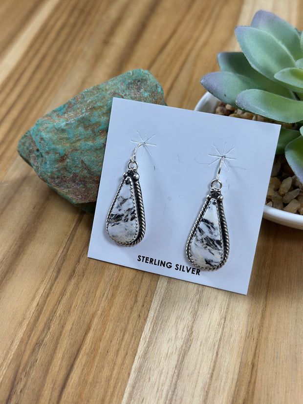 White Buffalo Dangle Earring
