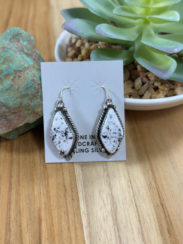 White Buffalo Dangle Earring