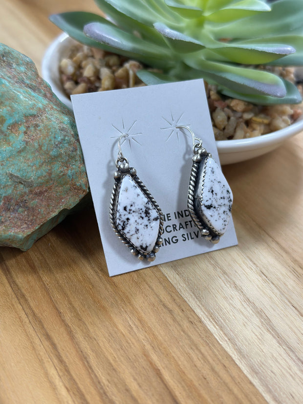 White Buffalo Dangle Earring