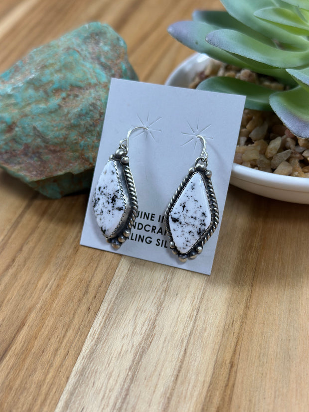 White Buffalo Dangle Earring