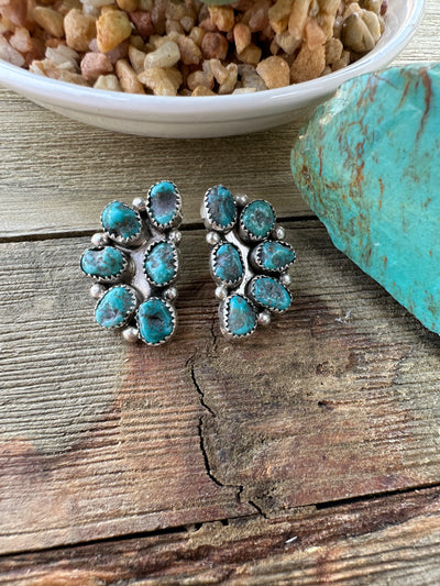 Sleeping beauty Half Cluster Earrings