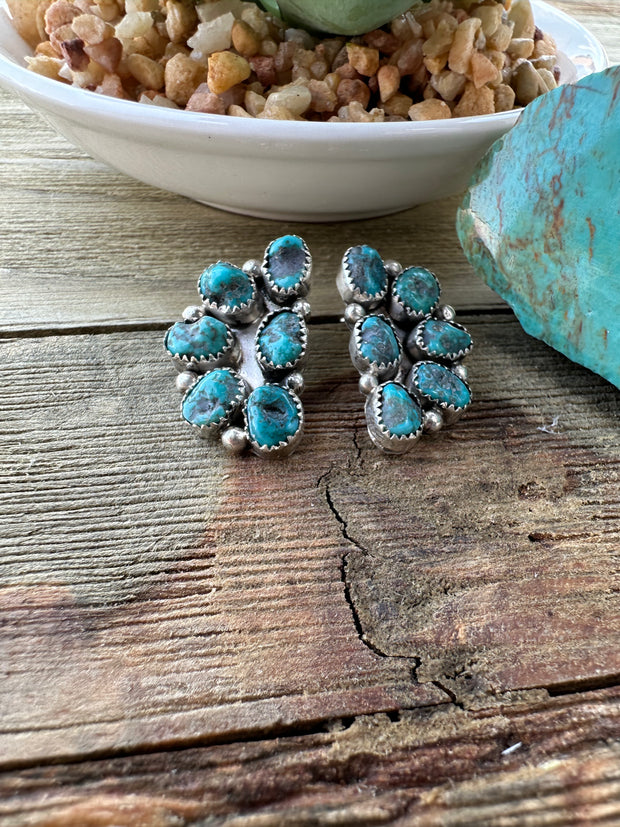 Sleeping beauty Half Cluster Earrings