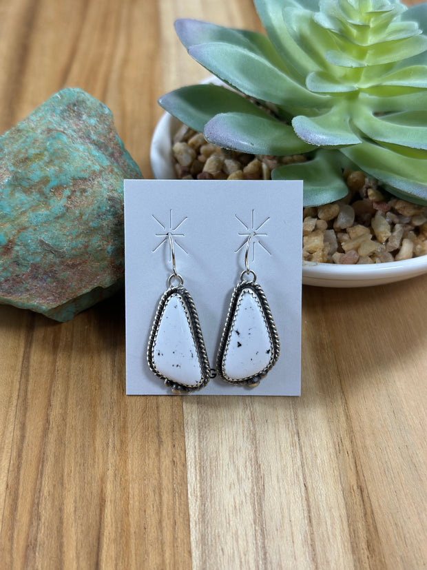 White Buffalo Dangle Earring
