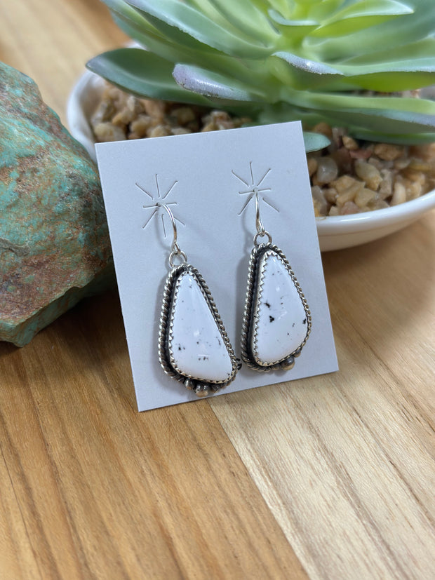 White Buffalo Dangle Earring