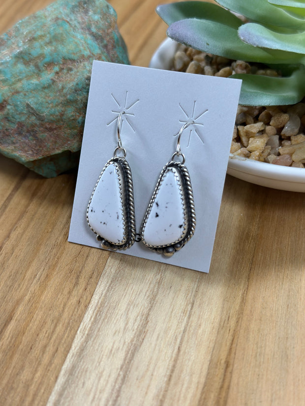 White Buffalo Dangle Earring