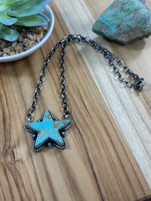 Kingman Turquoise Star Necklace