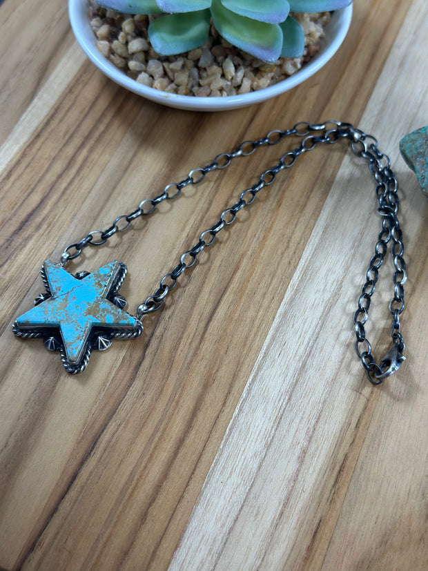 Kingman Turquoise Star Necklace