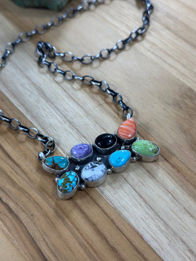 8 Stone Multicolor Necklace