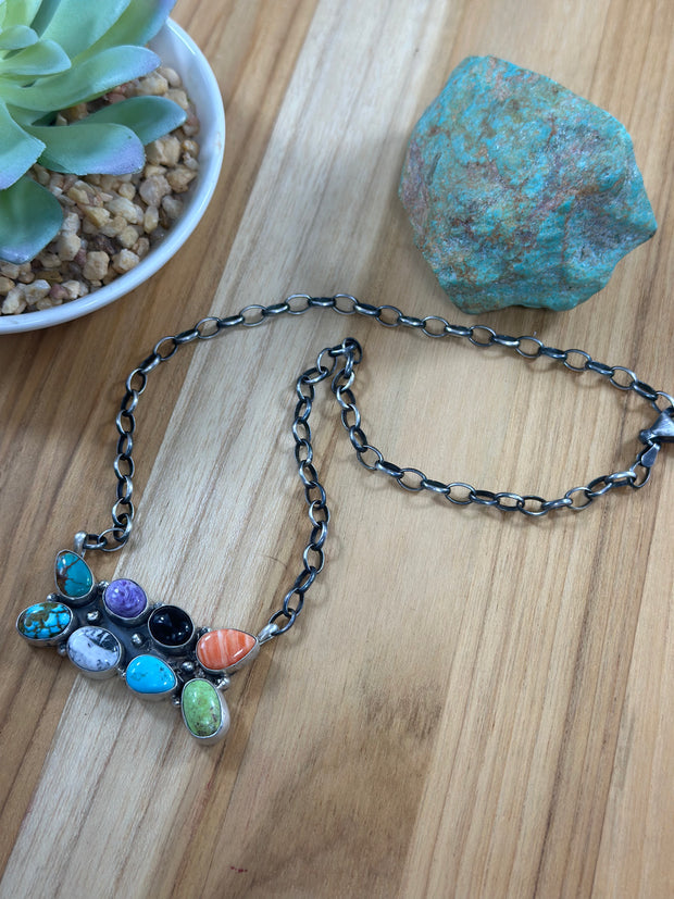 8 Stone Multicolor Necklace