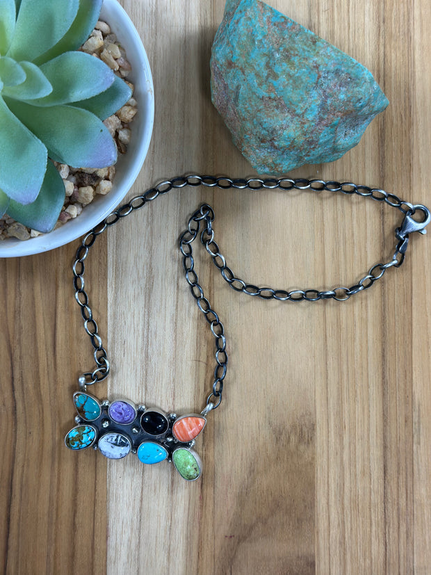 8 Stone Multicolor Necklace