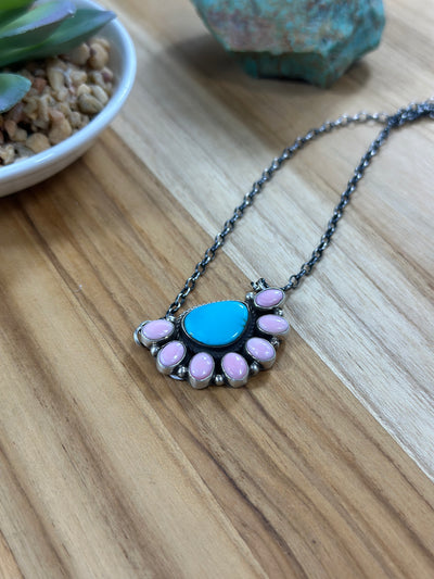Kingman Half Cluster Necklace