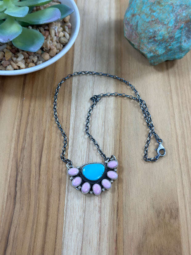 Kingman Half Cluster Necklace
