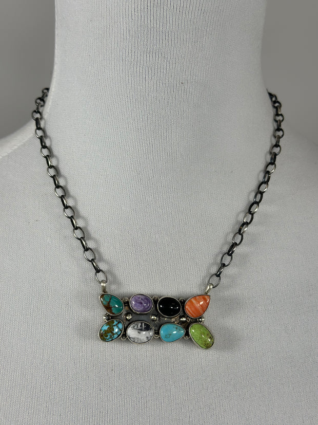 8 Stone Multicolor Necklace