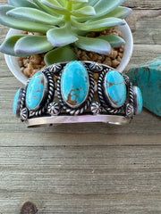 5 Stone Kingman Turquoise Cuff
