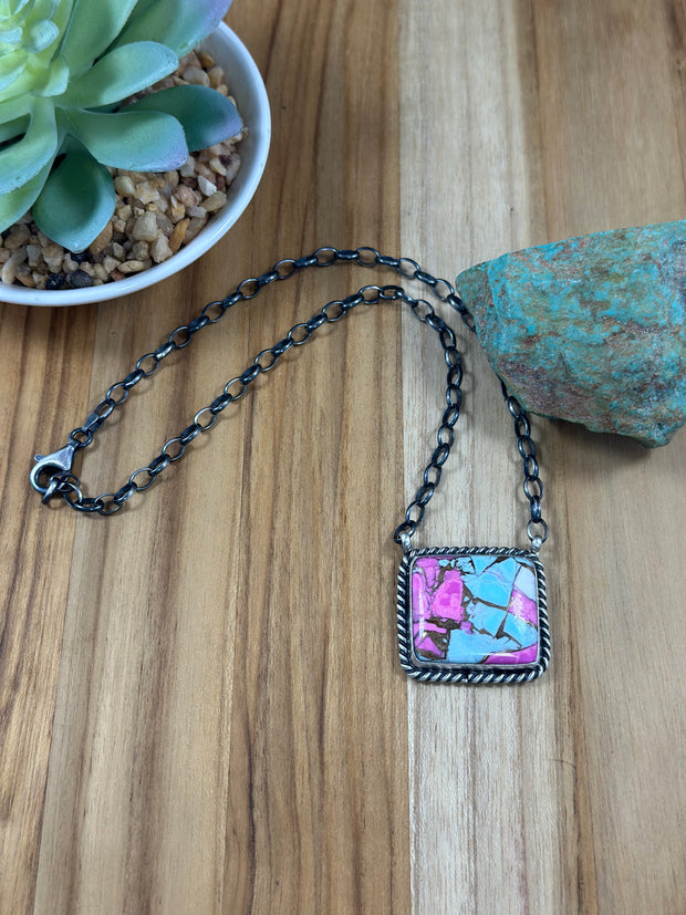 Cotton Candy Square Necklace