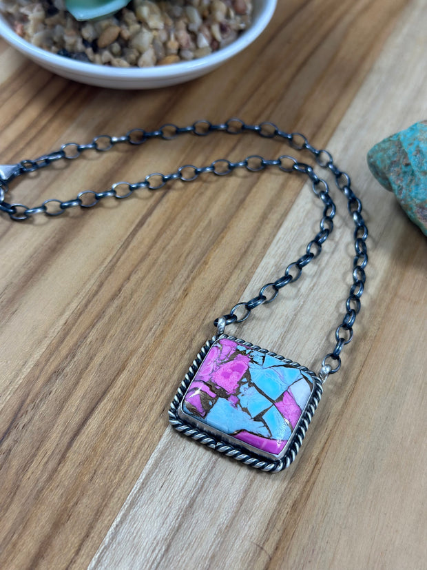 Cotton Candy Square Necklace