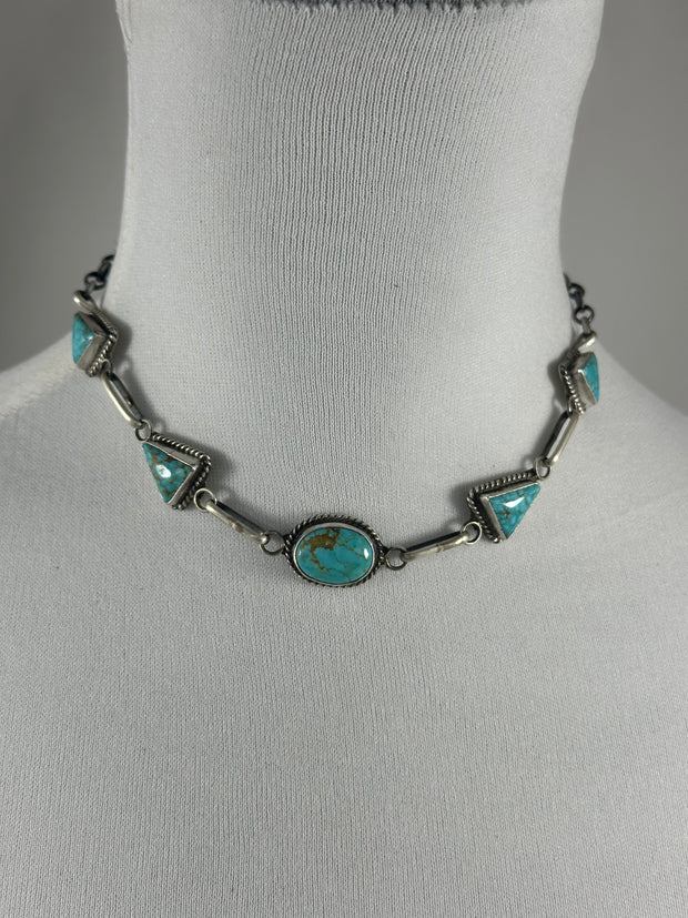 5 Stone Kingman Turquoise Choker