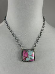 Cotton Candy Square Necklace