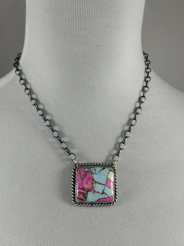 Cotton Candy Square Necklace