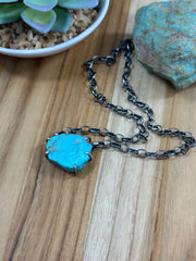 Kingman Turquoise Water Proof Bar Necklace