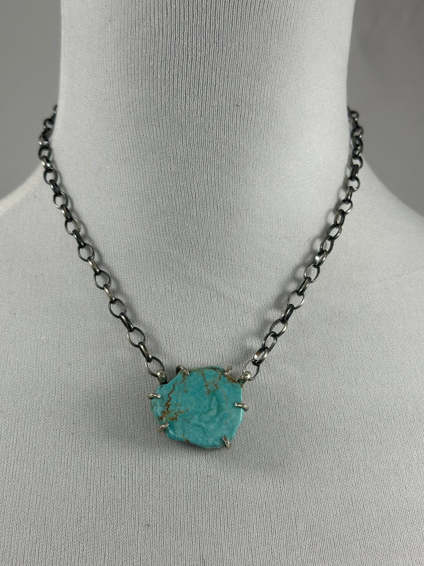 Kingman Turquoise Water Proof Bar Necklace