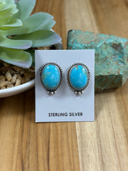 Kingman Turquoise Oval Stud Earrings