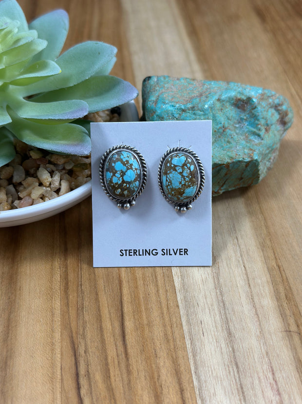 Kingman Turquoise Oval Stud Earrings