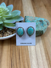 Kingman Turquoise Oval Stud Earrings