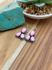 3 Stone "Cotton Candy" Dangle Earrings